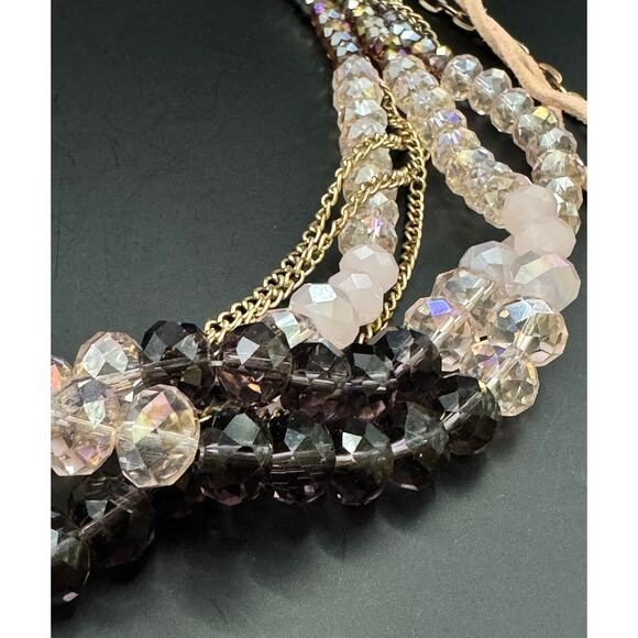 Ali Khan New York Pink, Purple and Grey Crystal Beaded Necklace - Picture 5 of 10